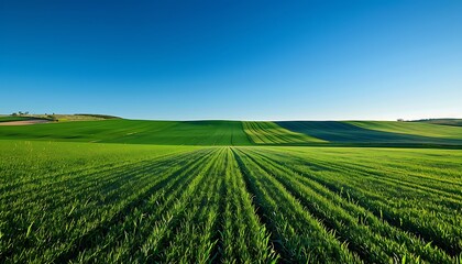 green field and blue sky