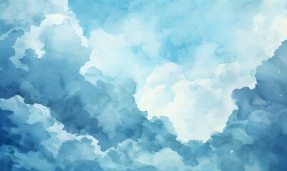 Watercolor clouds background, Generative AI 