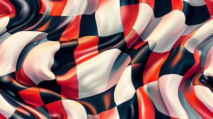 Obraz premium Modern checkered pattern with fluid, organic shapes