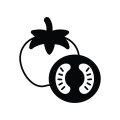 tomato icon with white background vector stock illustration
