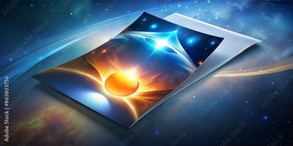 Canvas Prints a futuristic abstract background with a glowing planet