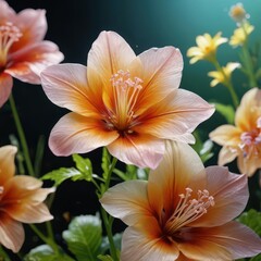 Delicate Orange Lily Bloom Close-up.