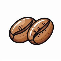 Isolated roasted coffee beans. Caffeine-free and caffeine-free espresso drinks.