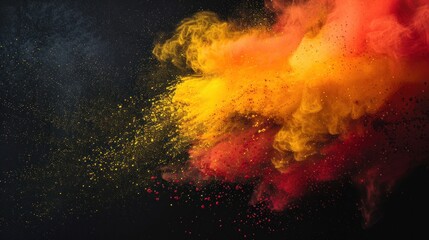 Explosive Harmony of Red and Yellow: Dynamic Abstract Art Captured in Motion - Unleashing Creativity Generative ai