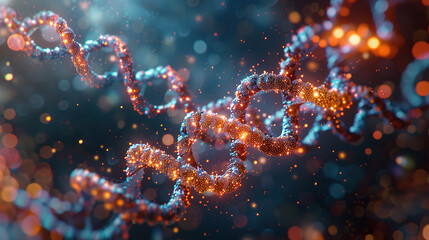 Fototapeta premium DNA Strand Closeup Educational Science Biochemistry Medical Purpose