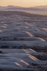 Giant sanddunes and mountain range  at Little Sahara Recreation Area, Nephi, Utah, United States of America.