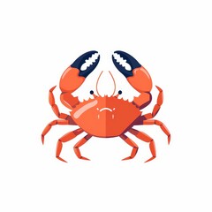 Underwater crab sketch with claws and shell. Modern marine crustacean