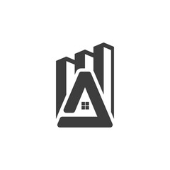 Letter  A with building logo