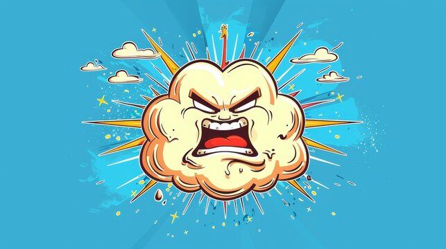 Angry swear speech bubble with bad curse for angry word talk, cartoon modern. Angry swear of expletive message in cloud for hate emoji or rude language shout and swear text.
