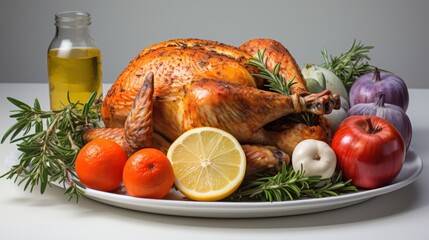 Super Realistic, Highly Detailed Turkey Dish on White Background | Perfect for Food Photography, Editorial Use, and Culinary Projects, Ai generative
