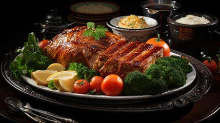 Super Realistic, Highly Detailed Turkey Dish on White Background | Perfect for Food Photography, Editorial Use, and Culinary Projects, Ai generative
