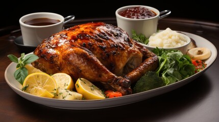 Super Realistic, Highly Detailed Turkey Dish on White Background | Perfect for Food Photography, Editorial Use, and Culinary Projects, Ai generative
