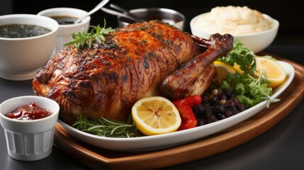 Super Realistic, Highly Detailed Turkey Dish on White Background | Perfect for Food Photography, Editorial Use, and Culinary Projects, Ai generative
