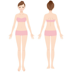 女性の全身図　美容