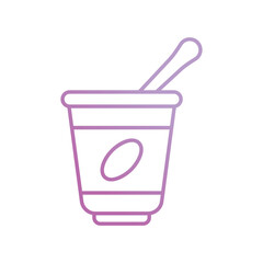 yogurt icon with white background vector stock illustration