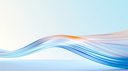 Obraz premium Abstract blue and orange waves on a light background.
