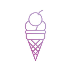 ice cream icon with white background vector stock illustration