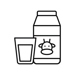 milk icon with white background vector stock illustration