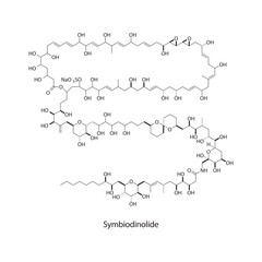 Symbiodinolide skeletal structure diagram. compound molecule scientific illustration.