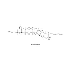 Gambierol skeletal structure diagram. compound molecule scientific illustration.