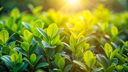 Green Leaves in Sunlight.