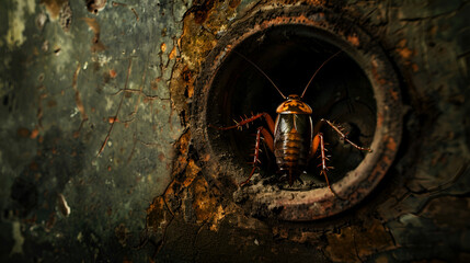 Cockroach in the pipe