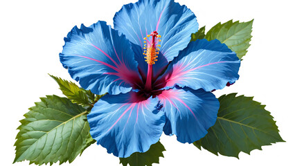 Blue hibiscus on white background
