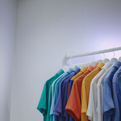 Obraz premium clothes on hangers fashion printing stylish comfortable versatile on white background