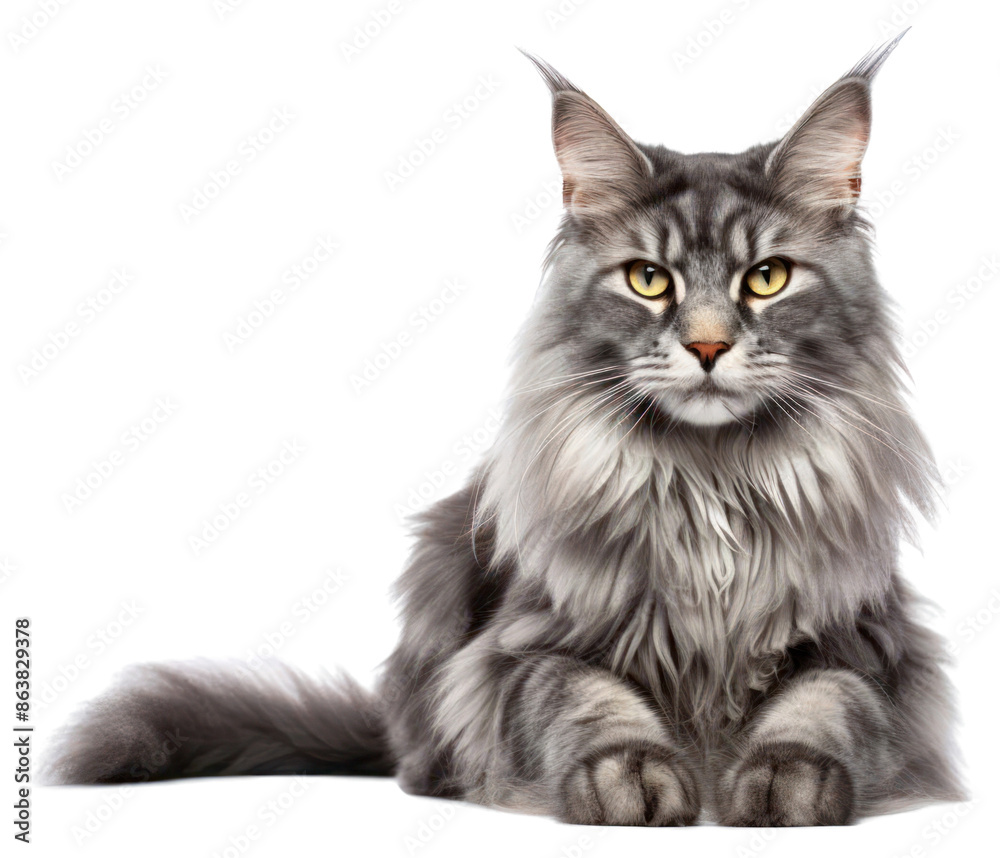 Wall mural png maine coon mammal animal gray.