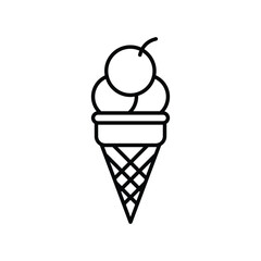 ice cream icon with white background vector stock illustration