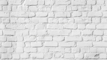 White brick wall with a seamless texture and clean lines, creating a minimalist, contemporary backdrop for various design and decor concepts.
