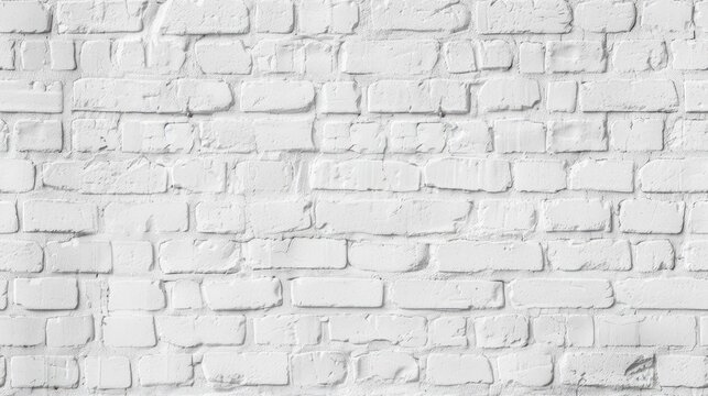 Fototapeta White brick wall with a seamless texture and clean lines, creating a minimalist, contemporary backdrop for various design and decor concepts.