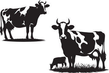 black and white cow