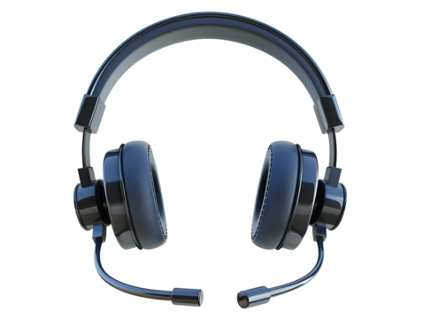 A sleek black headset with a microphone, perfect for communication and listening to music.