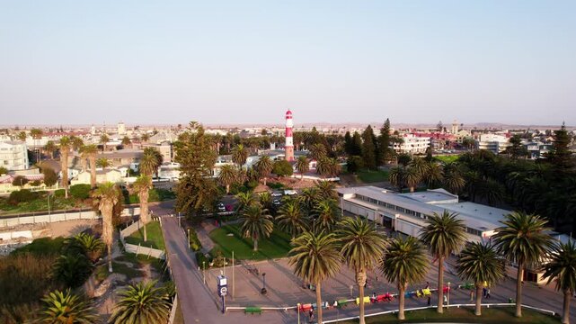 Swakopmund in Namibia, city from above, drone photography