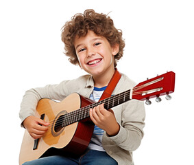 PNG Guitar musician child boy.