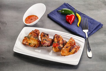 Buffalo grilled chicken wings barbecue