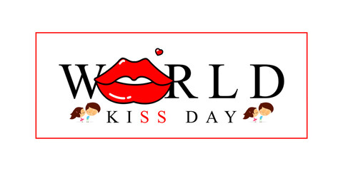 Vector illustration of International Kissing Day social media feed template