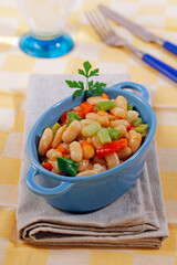 White beans with young garlic.