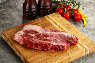 Raw beef chuck roll steak