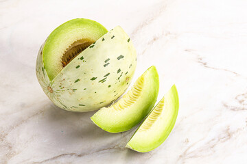 Ripe sweet and juicy dalmatian melon