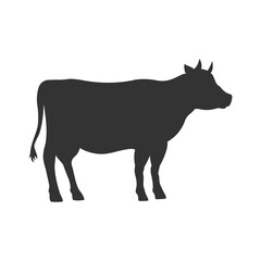 Dairy cow icon. Black cow silhouette. Easy editable vector design.