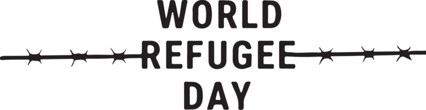 World refugee day logo Silhouette in Vector Illustration.