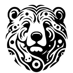 Abstract bear head silhouette