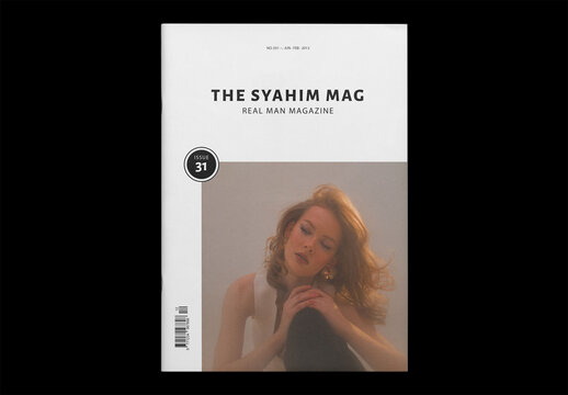 Mockup Of Customizable Scanned Vertical A4 Saddle Stitched Magazine