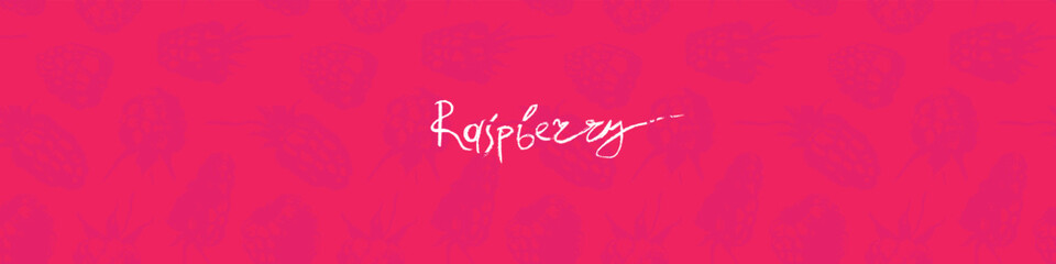 Color raspberry pattern seamless, raspberries illustration, hand-drawn vector red berry for vegan banner, juice or jam label design. Ripe raspberry background for baby food packaging.