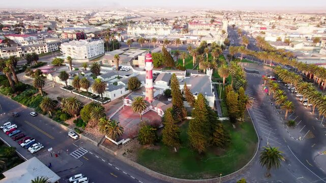 Swakopmund in Namibia, city from above, drone photography