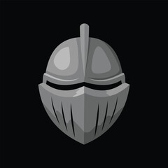 Medieval Knight Helmet Illustration Vector