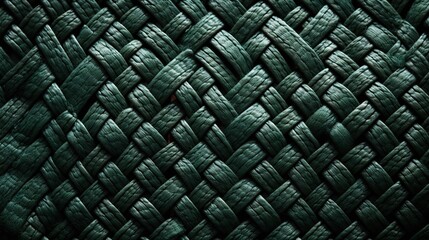 Fototapeta premium Dark green woven fabric texture background