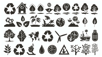 Pictograms, environmental protection, climate change